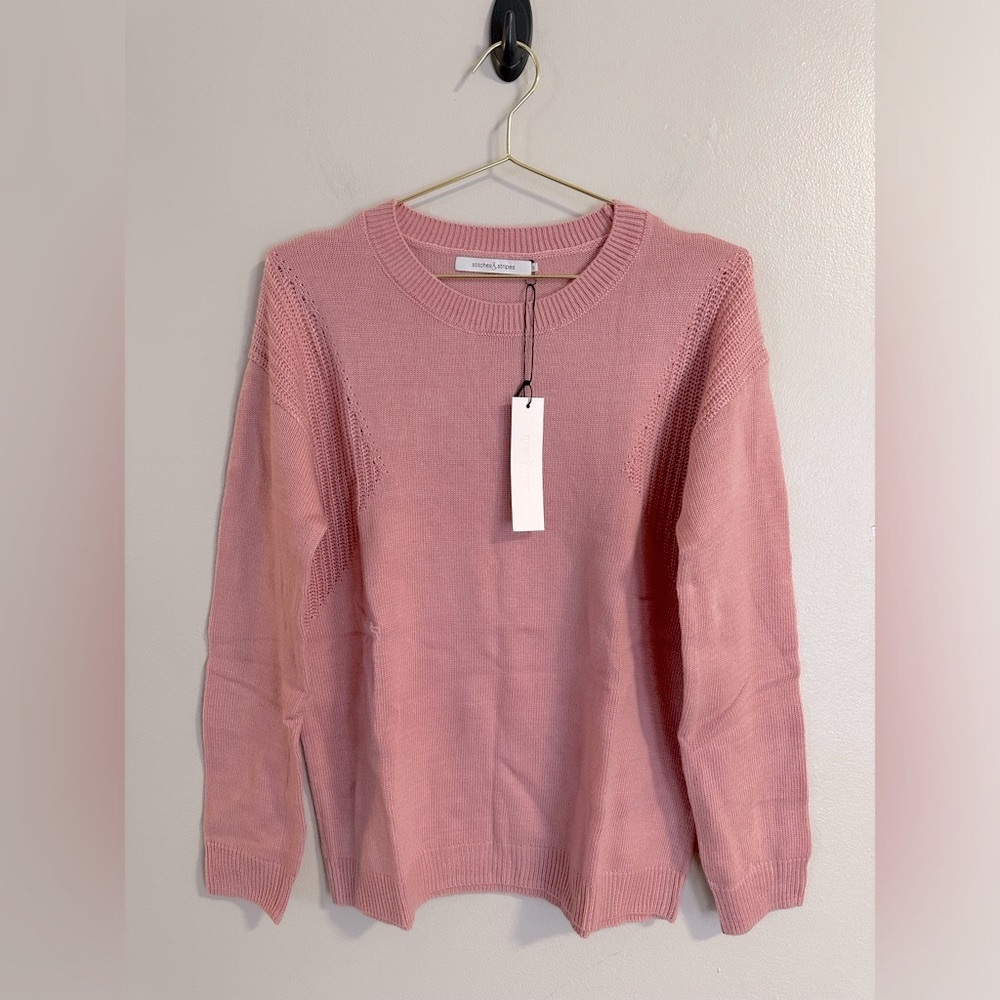 stitches&stripes Wool Blend Pink Sweater size Medium and XL. New with tag